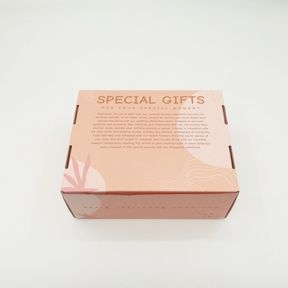 Custom Logo Printed Pink Kraft Paper Kraft Box Small Shipping Cosmetic Skin Care Jewelry Clothing Gift Cardboard UV Foil
