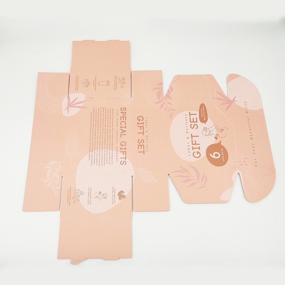Custom Logo Printed Pink Kraft Paper Kraft Box Small Shipping Cosmetic Skin Care Jewelry Clothing Gift Cardboard UV Foil