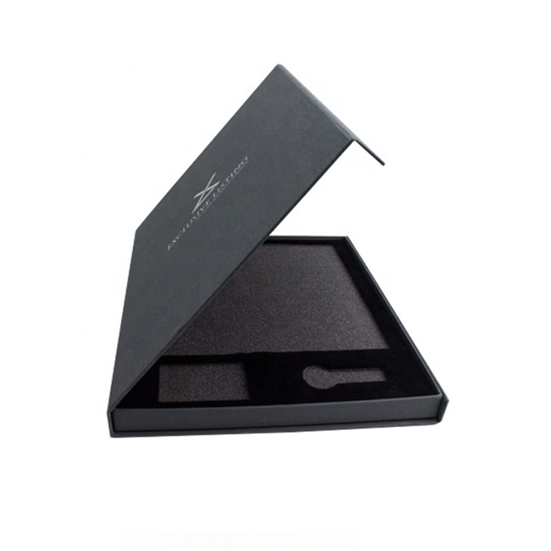 Luxury Book shape USB packaging box with magnet closing