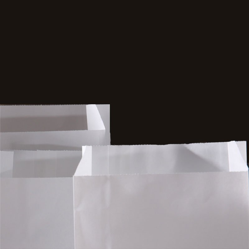 HOYO Customized Promotion Biodegradable Food Grade White Kraft Paper Pouch Fast Restaurant Grease Proof Paper Packaging Bag