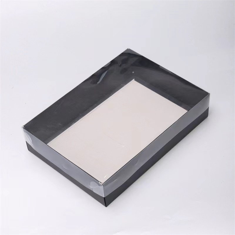 IMEE Large Display Clear Lid Treat Gift Packaging Box White Gold Black Base Folding Snack Dessert Catering Box for Charcuterie