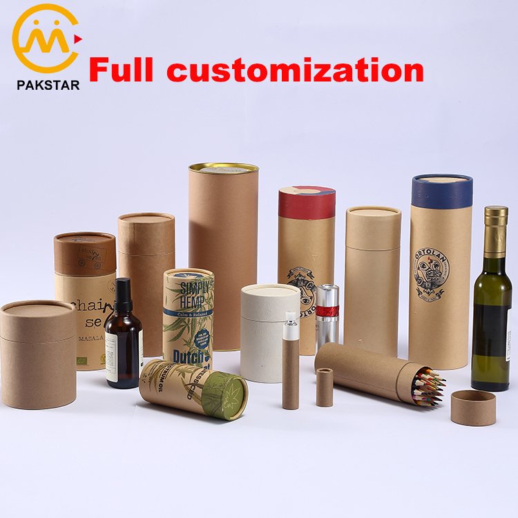 Eco friendly cardboard box Kraft paper spice salt shaker tube with sifter for loose powder packaging