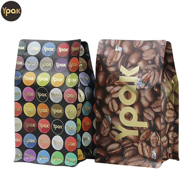 Custom Digital Printing Mylar Kraft Paper Flat Bottom Coffee Pouch Bag Coffee Box Cups Packaging Set