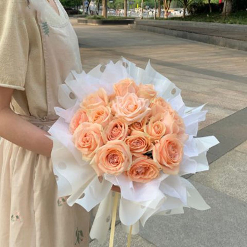 Hot Selling Glass Waterproof Wrapping Paper Flower Shop Bouquet Packaging Paper With Transparent Dot Hole