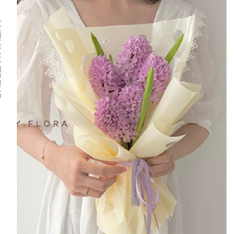 Hot Selling Glass Waterproof Wrapping Paper Flower Shop Bouquet Packaging Paper With Transparent Dot Hole