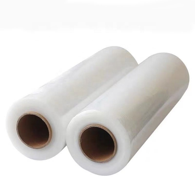 Chinese Factory Industrial 4 Roll / Carton Logo Printing Plastic Paper Material Cling Wrap Film Moisture-Proof 50m Stretch Wrap