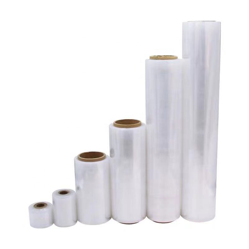 Chinese Factory Industrial 4 Roll / Carton Logo Printing Plastic Paper Material Cling Wrap Film Moisture-Proof 50m Stretch Wrap
