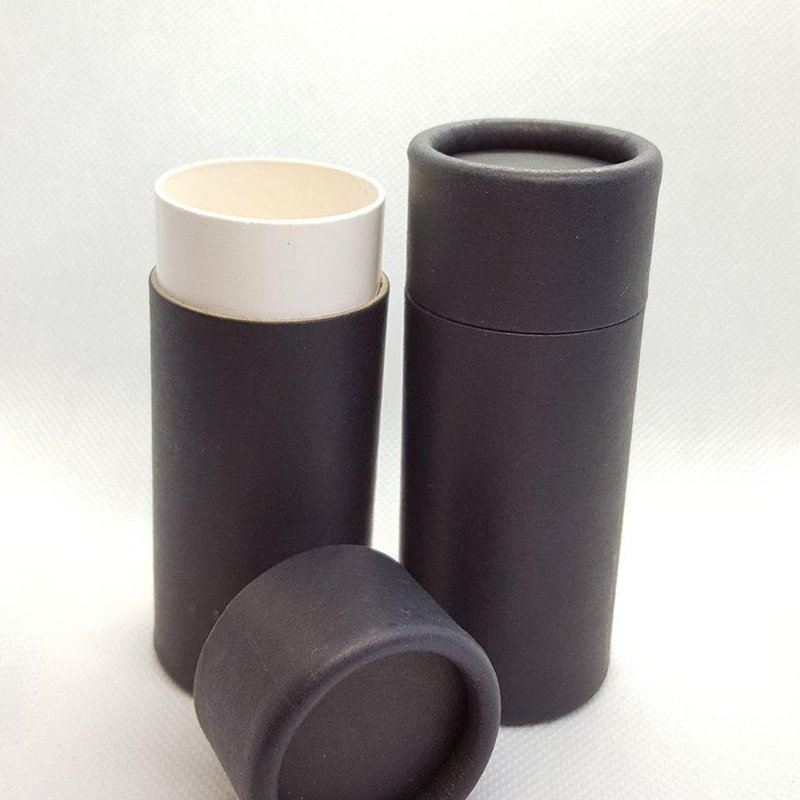 T Shirt Black Eco Friendly Kraft Paper Cardboard Tube Packaging