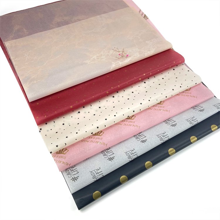 Custom tissue paper eco friendly One Side Printing Kraft Wrapping Gift Wrapping Paper