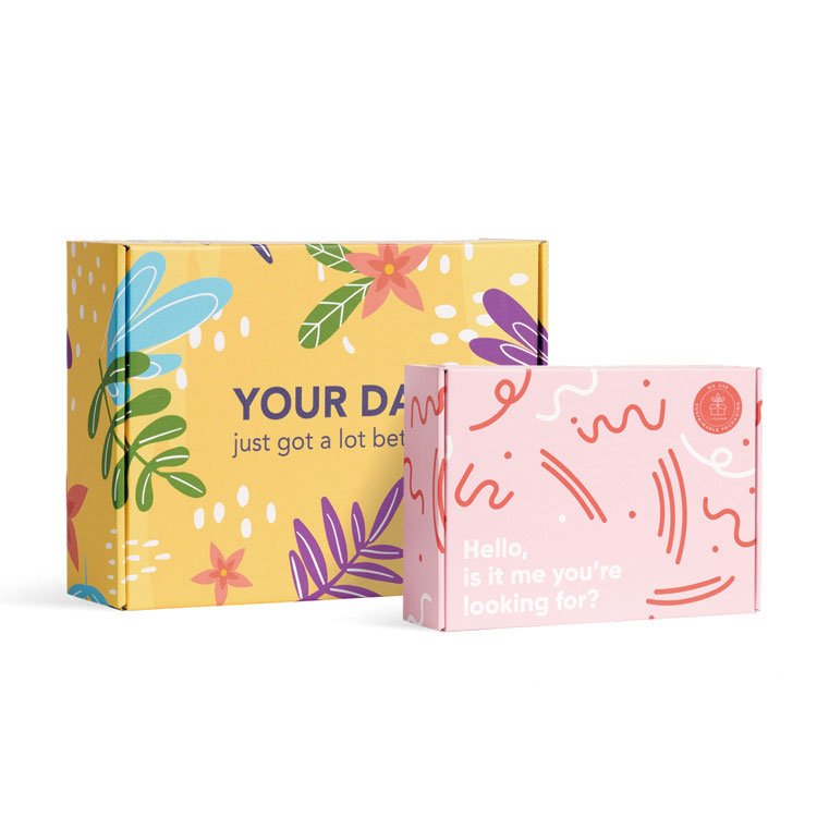Custom Logo Pink Corrugated Paper Mailer Shipping Box For Small Business Cardboard Packaging Boxes For Cosmetic/Skincare Gift