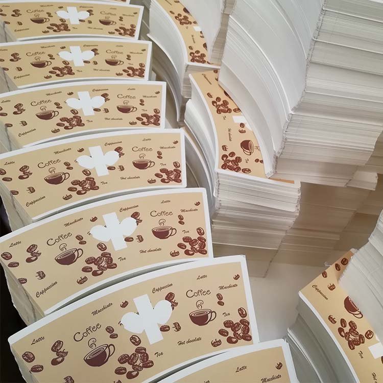 Wholesale Custom PE Coated 100% Biodegradable Craft Paper Cup Virgin Wood Pulp Cup Fan for Making Beverage Cups