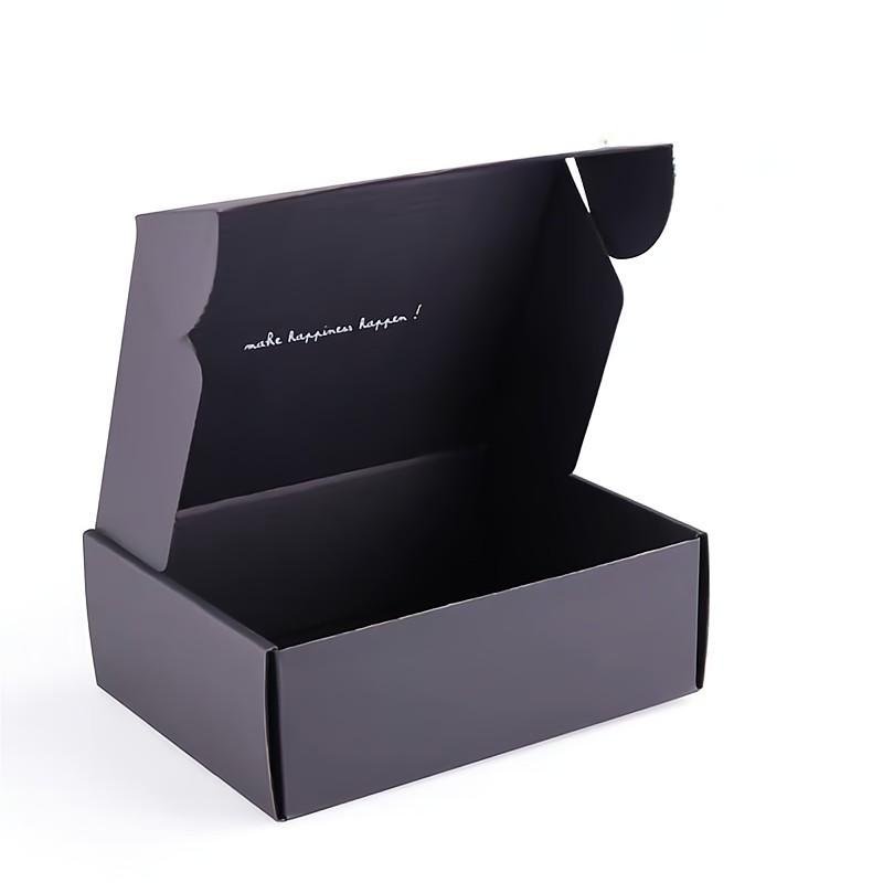 Black Corrugated Paper Packaging Box Wholesale Custom Printed Size Logo Shipping Mailer Paper Boxes