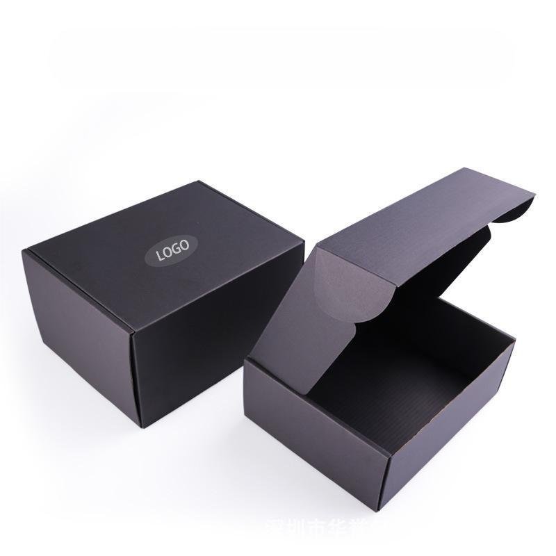 Black Corrugated Paper Packaging Box Wholesale Custom Printed Size Logo Shipping Mailer Paper Boxes