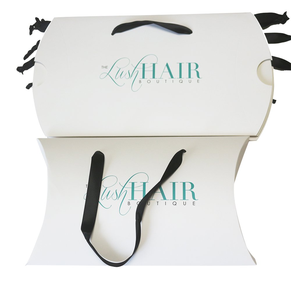 Wholesale Hair Extens Packing Custom Hairs Extension Packaging Wigs Paper Box with Satin