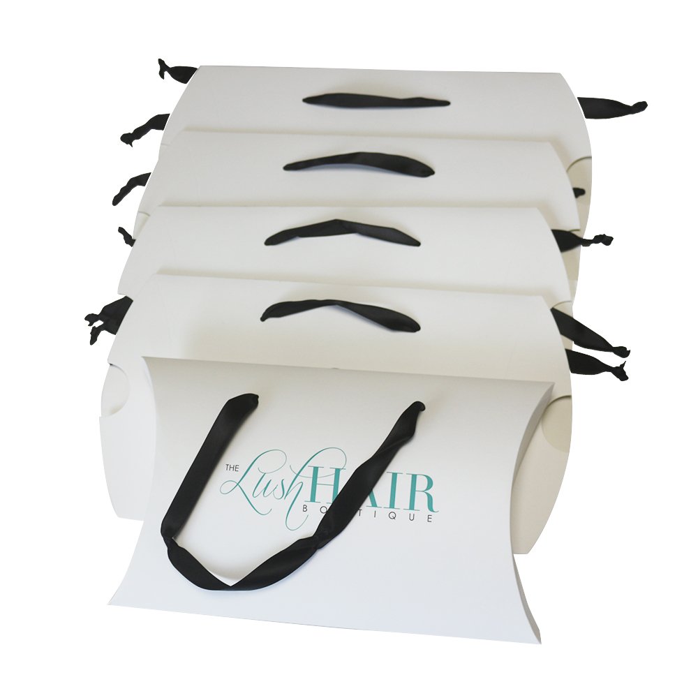 Wholesale Hair Extens Packing Custom Hairs Extension Packaging Wigs Paper Box with Satin