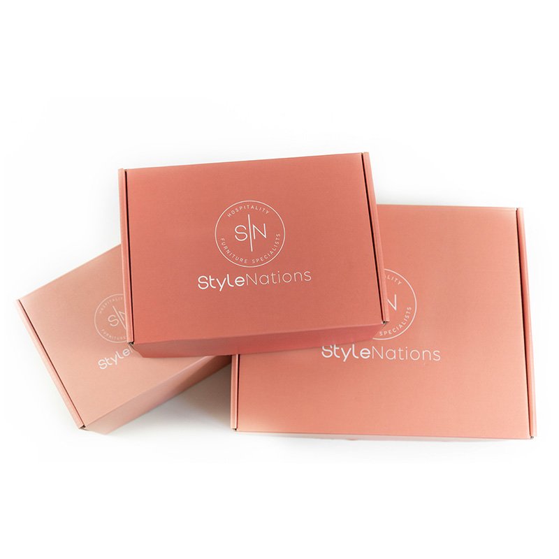 Eco-friendly Custom Logo CMYK Printing Pink Paper Box For Cosmetic Shipping Corrugated Box