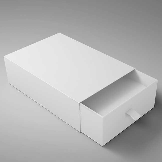 Custom Logo Luxury Sliding Cover Rigid Cardboard Paper Packaging Gift Small Drawer Box With Ribbon For Jewelry Candle Cosmetics