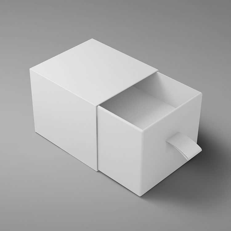 Custom Logo Luxury Sliding Cover Rigid Cardboard Paper Packaging Gift Small Drawer Box With Ribbon For Jewelry Candle Cosmetics