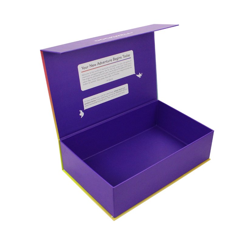 Bespoke Rigid Colorful Purple Gift Box With Magnetic Lid/ Envelope Paper Card