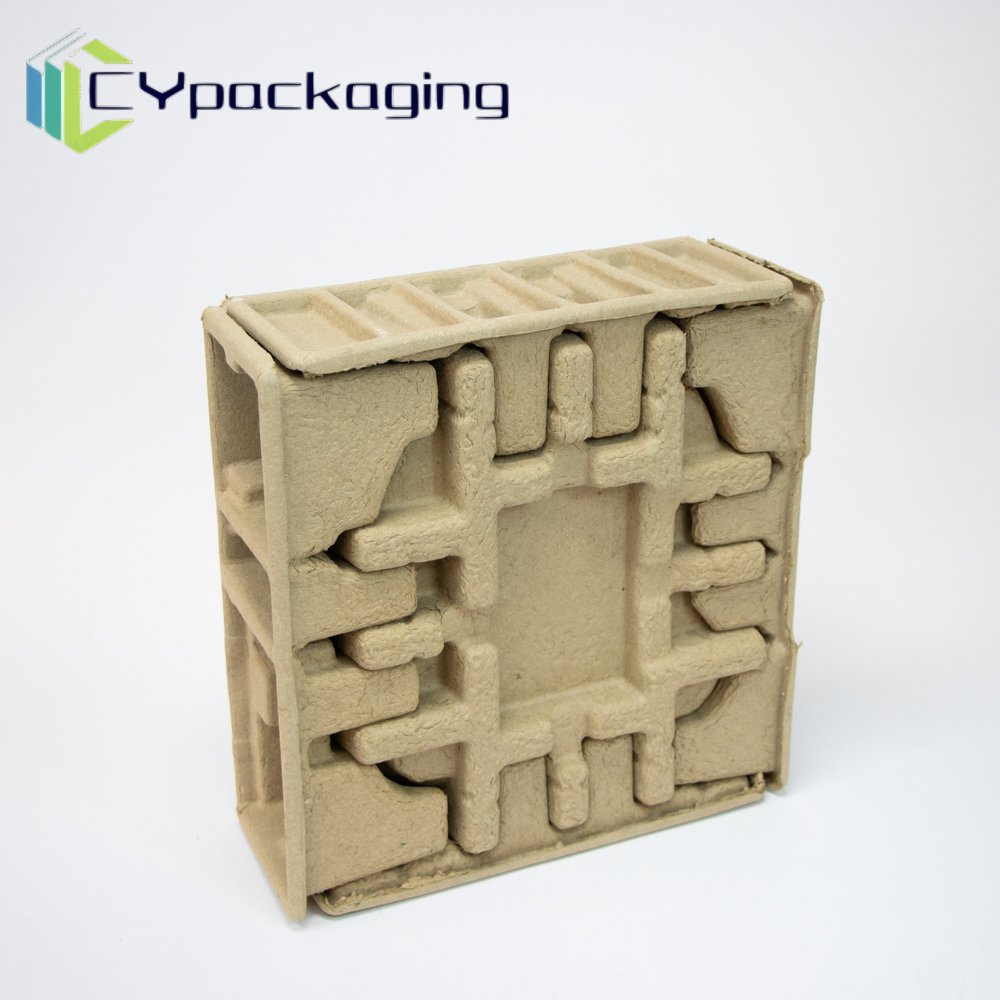 Recycled Paper Pulp Tray Biodegradable and New material Pulp Mold Product Inner Packaging Paper Pulp Box