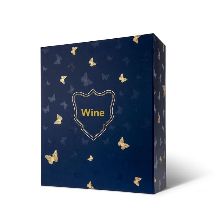 Custom logo printed whisky tequila champagne flute packaging boxes luxury red wine liquor bottle box packaging