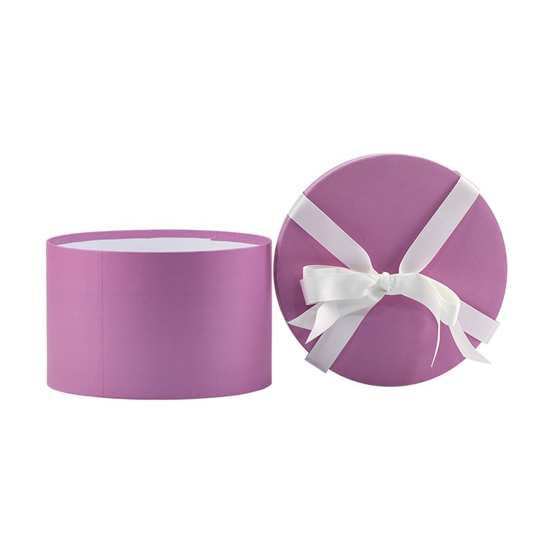 Personalized velvet flower box round cardboard flower box for rose flower packaging