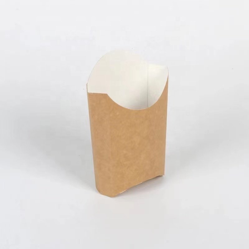 Takeaway Eco friendly 80g Kraft Paper Cartonboard Microwave Friendly Food Grade French Fries Packaging Boxes Fast Food Packaging