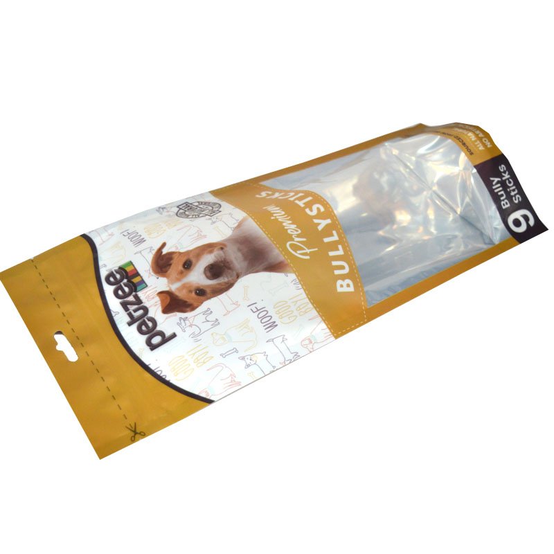 Plastic Pet Dog Food Packaging Bag With Resealable Zipper Dog Feed Bag Custom Pet Treat Stand Up Pouch