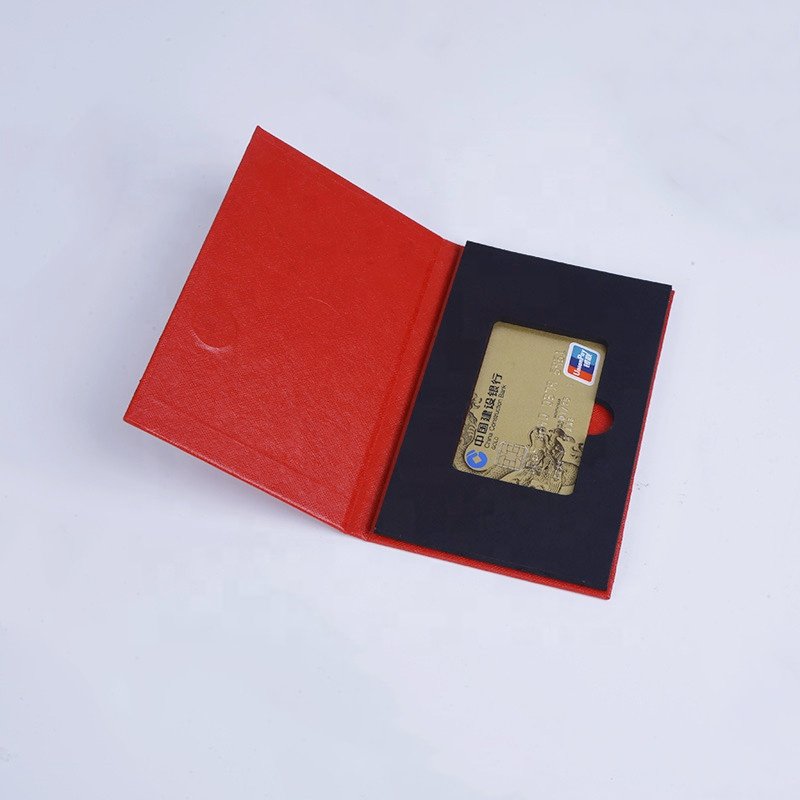 custom logo printed luxury texture paper card holder magnet closure packaging paper gift box for metal card