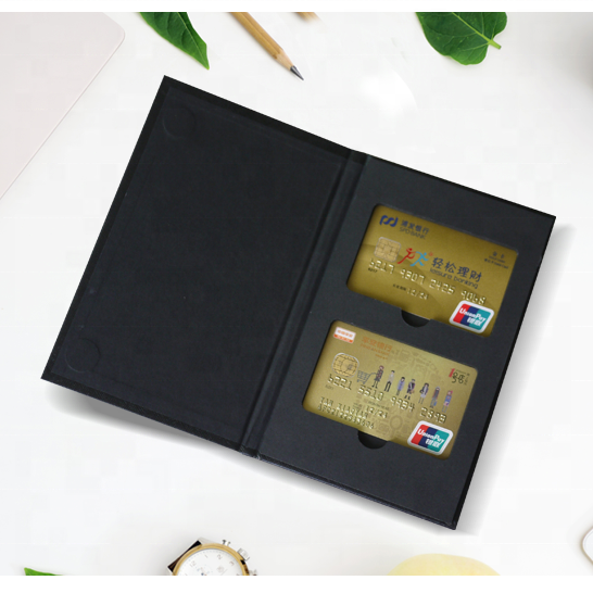 custom logo printed luxury texture paper card holder magnet closure packaging paper gift box for metal card