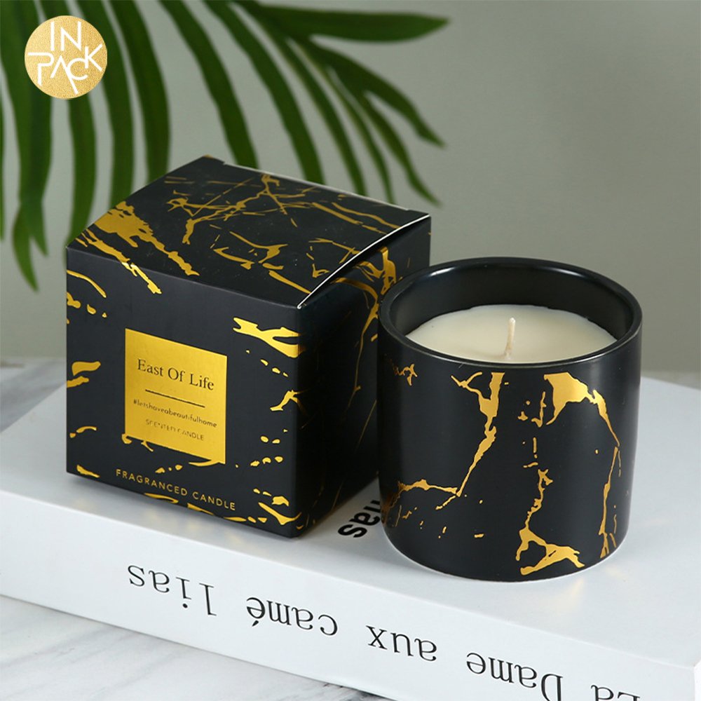 IN PACK Custom Wholesale Eco Friendly Small Square Gift Candle Packaging Paper Box With Your Logo Candles Box