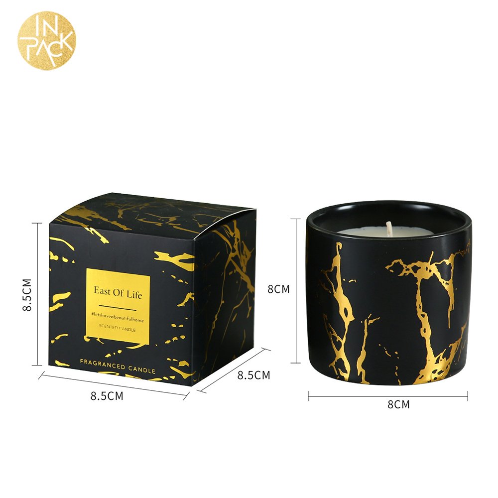 IN PACK Custom Wholesale Eco Friendly Small Square Gift Candle Packaging Paper Box With Your Logo Candles Box