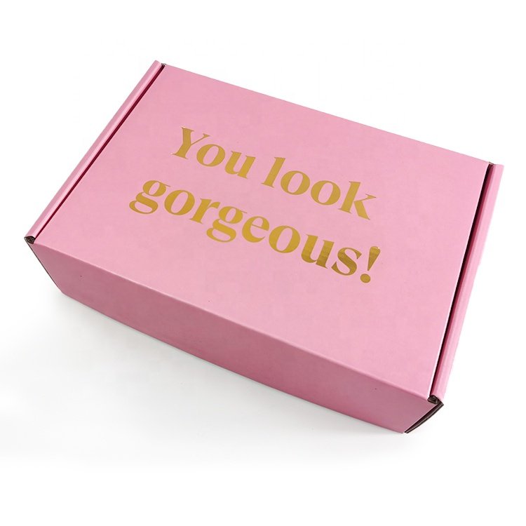 Custom Logo Cardboard Cartons Shipping Mailer Box Pink Cosmetic Set Cosmetics Mailing Skin Care Corrugated Packaging Boxes