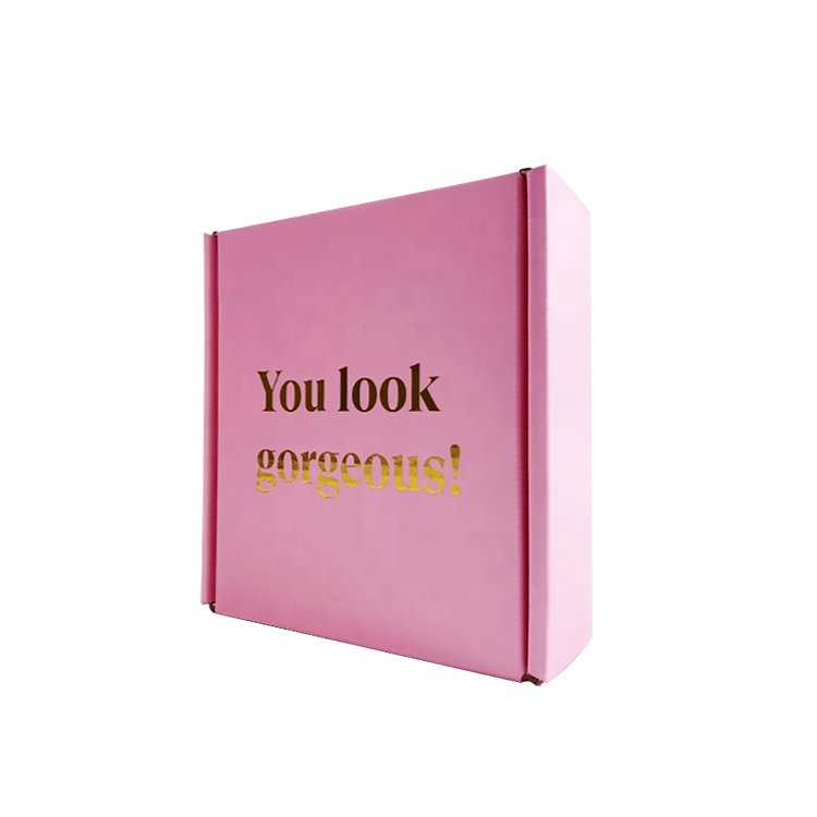 Custom Logo Cardboard Cartons Shipping Mailer Box Pink Cosmetic Set Cosmetics Mailing Skin Care Corrugated Packaging Boxes