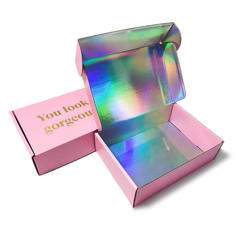 Custom Logo Cardboard Cartons Shipping Mailer Box Pink Cosmetic Set Cosmetics Mailing Skin Care Corrugated Packaging Boxes