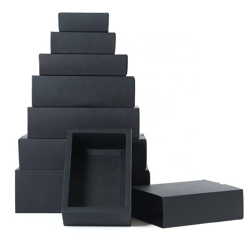Storage Carton Kraft Paper Drawer Box Sliding Gift Box Custom Printing Tea Perfume Soap Cardboard Packaging Bridesmaid Gift Box