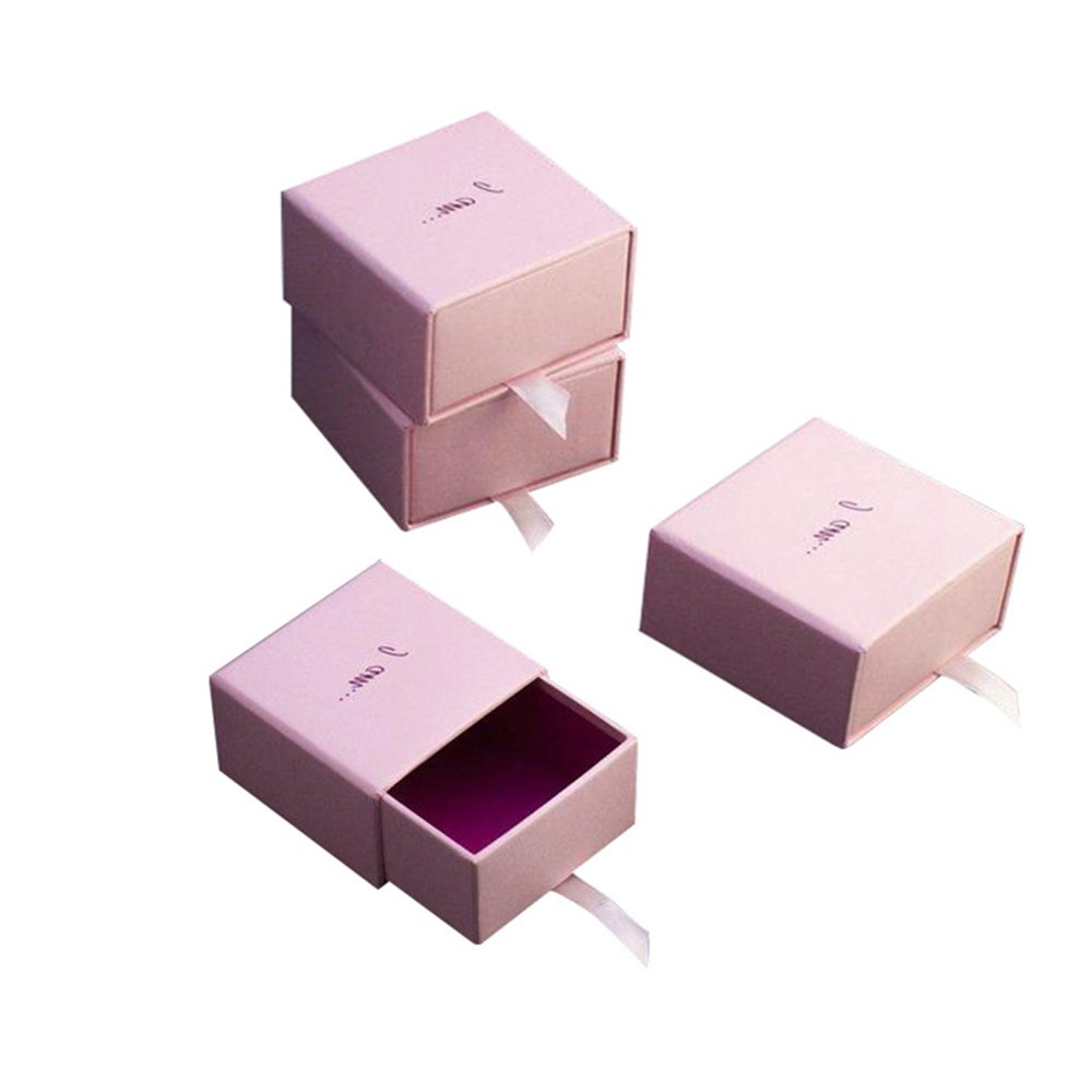 HOT Wholesale Custom Luxury Hot Stamping White Pink Printed Pandora Bangle Earrings Ring Bracelet Necklace Jewelry Box Packaging