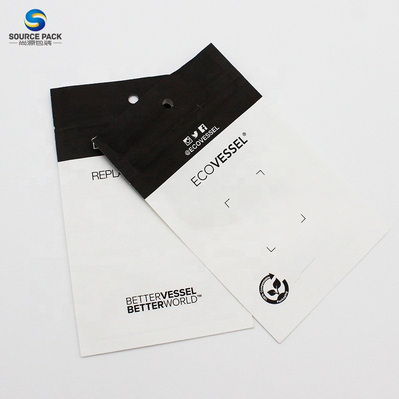 Custom printing 100% compostable ziplock biodegradable packaging kraft paper bags