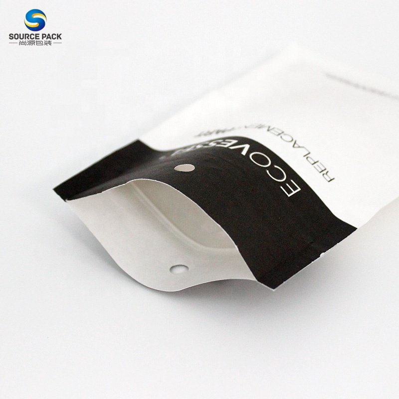 Custom printing 100% compostable ziplock biodegradable packaging kraft paper bags
