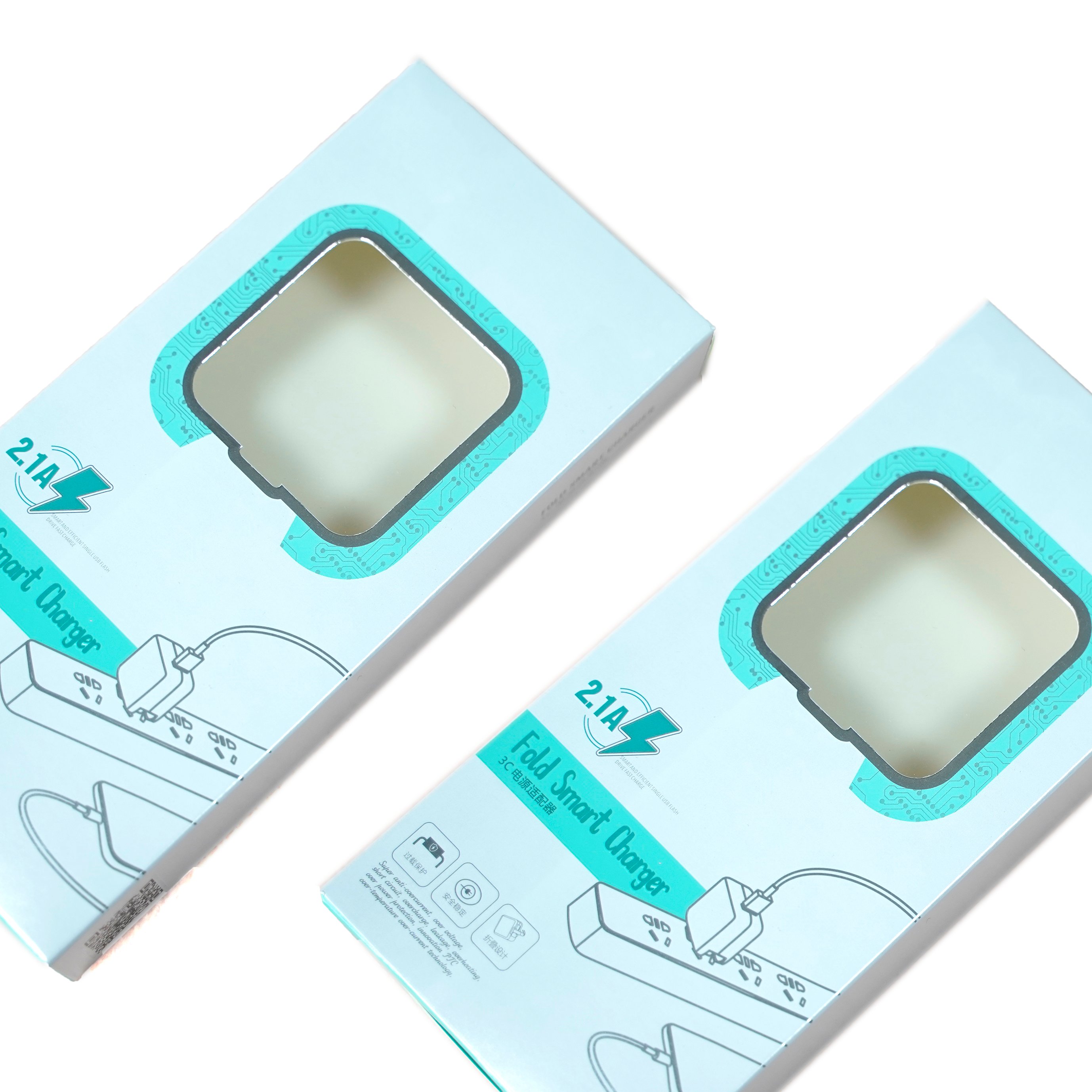 Custom logo printed foldable box with tray cable electronic product charger packaging usb data line paper box