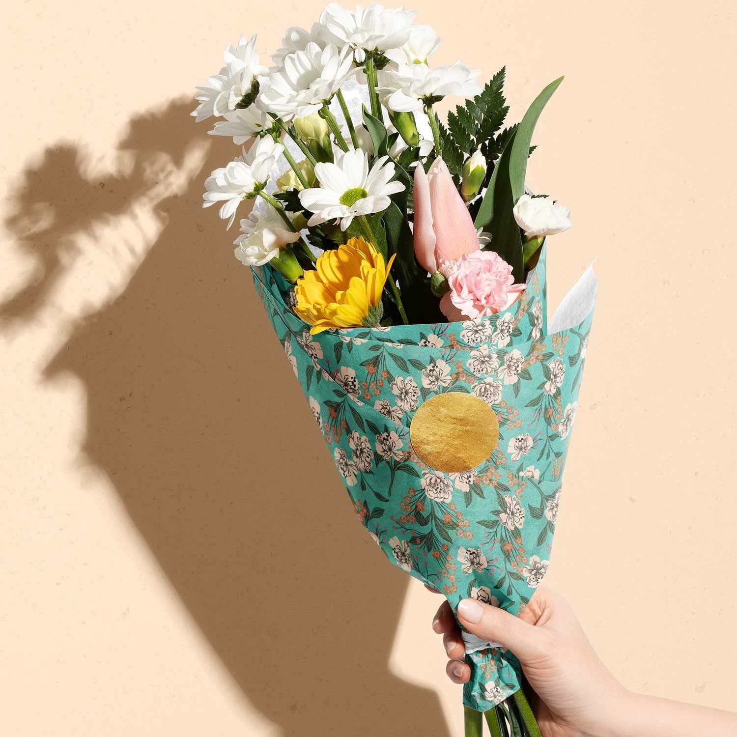 flower wrapping tissue paper packing clothing personalised paper gift 17 gsm printed logo wrapping custom tissue paper