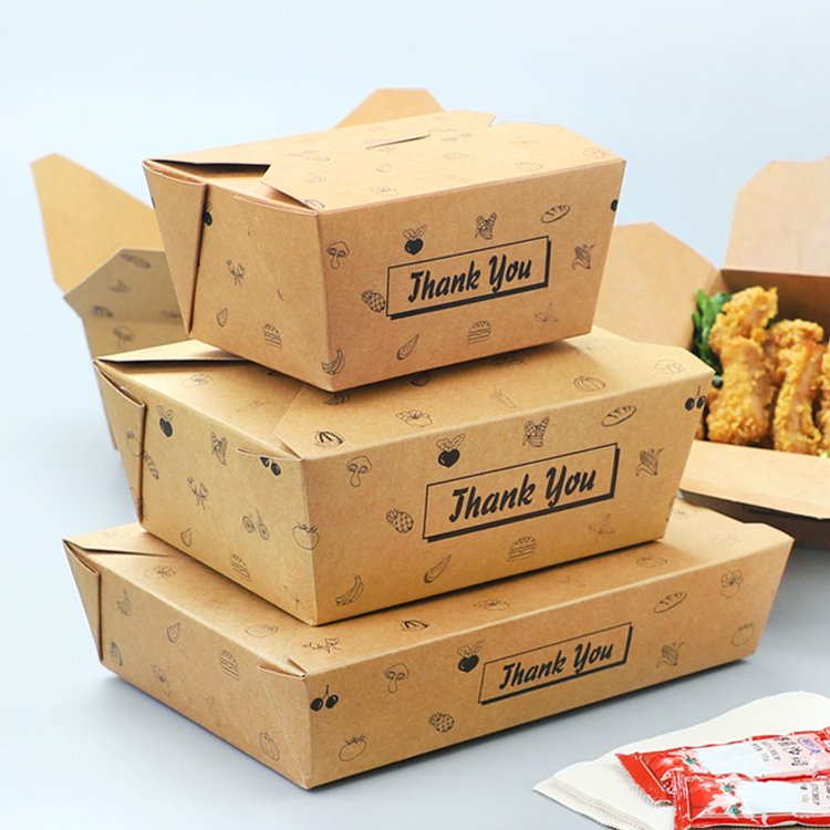 Wholesale custom disposable package take away paper box food packaging boxes for restaurant