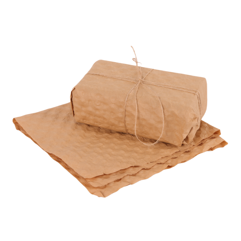 Kraft Paper Rolls Protective Bubble Cushioning Wrapping Paper Pressure-Sensitive for Goods Packaging Factory Pack