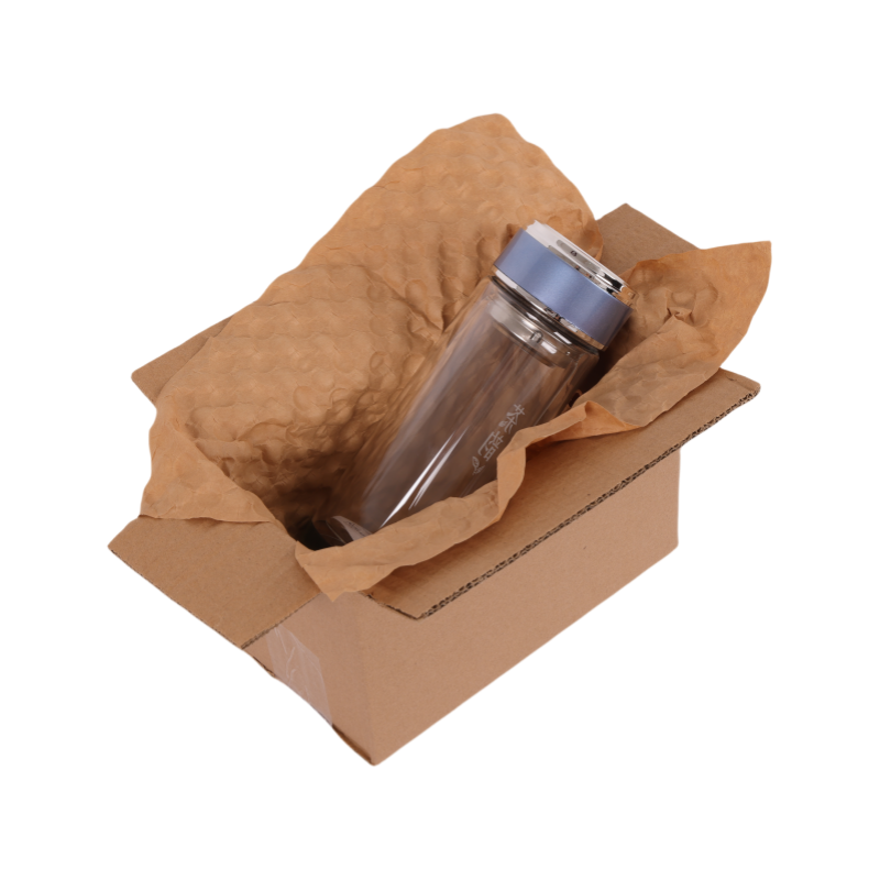 Kraft Paper Rolls Protective Bubble Cushioning Wrapping Paper Pressure-Sensitive for Goods Packaging Factory Pack