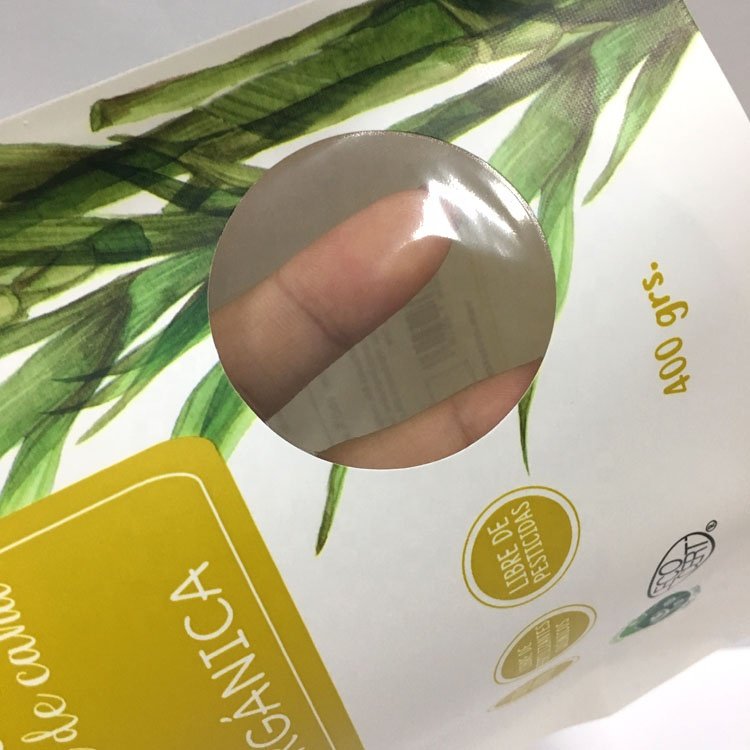 Smell Proof Doypack Compostable White Paper Zip Lock Bag Food Packaging Mylar Pouch For Herb