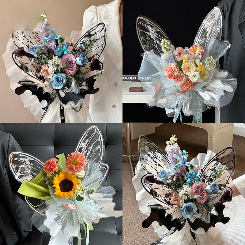 Butterfly Diy Bouquet Waterproof Wrapping Paper Homemade Flower Bouquet Packing Material Ins Butterfly Bouquet Wrapping Paper