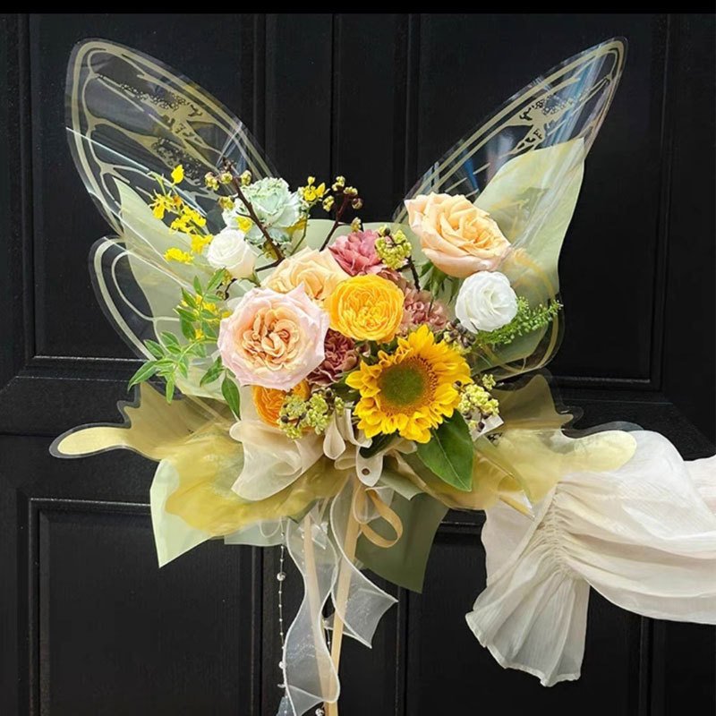 Butterfly Diy Bouquet Waterproof Wrapping Paper Homemade Flower Bouquet Packing Material Ins Butterfly Bouquet Wrapping Paper