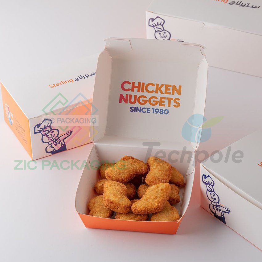 Wholesale French Fried Chips Burger Packaging Fast Food Packing Box Custom Print Kraft Paper Fried Box