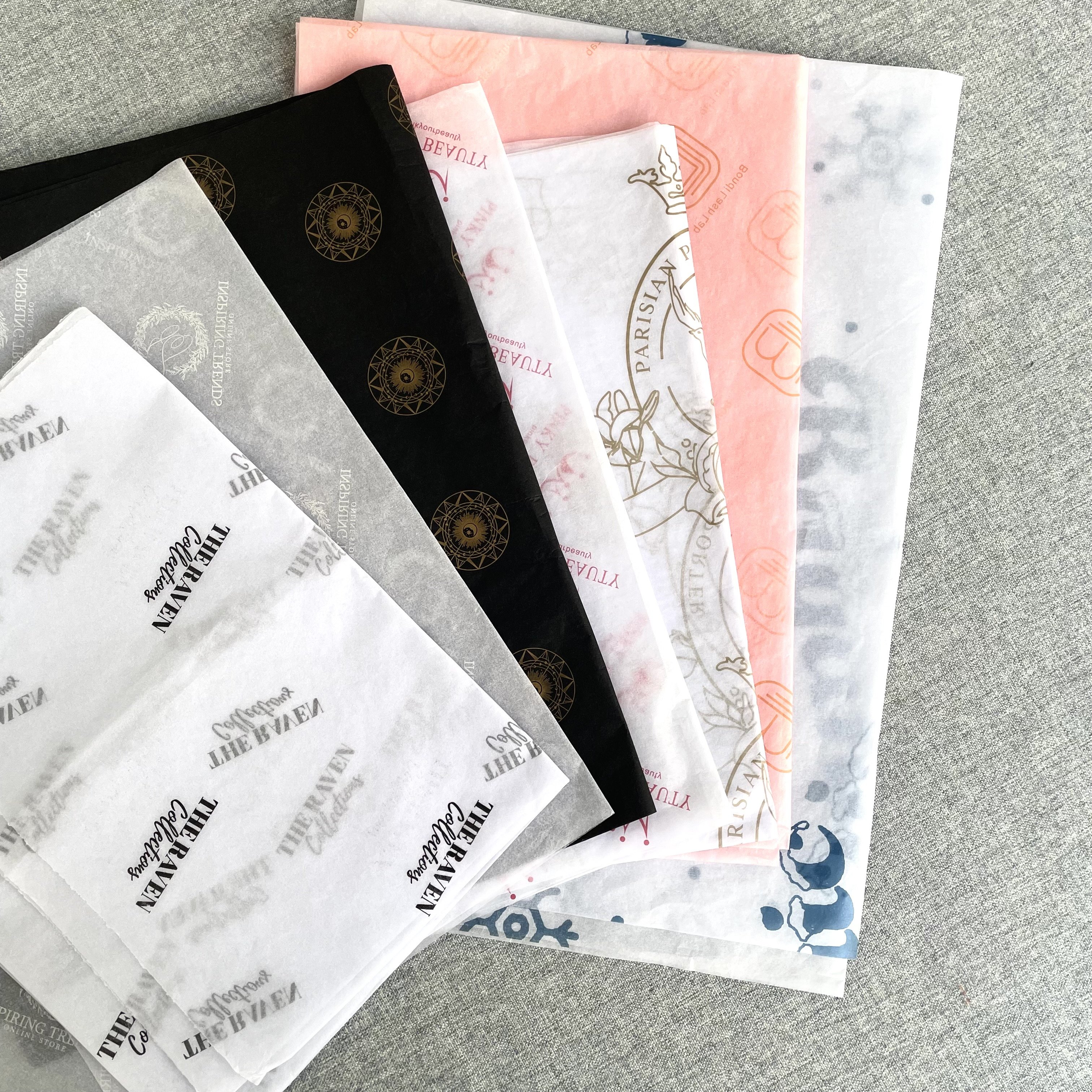 Packaging Copy paper Exquisite Printing Gold Foil Tissue Paper, Custom Own Brand Logo 17gsm Packaging Tissue Paper