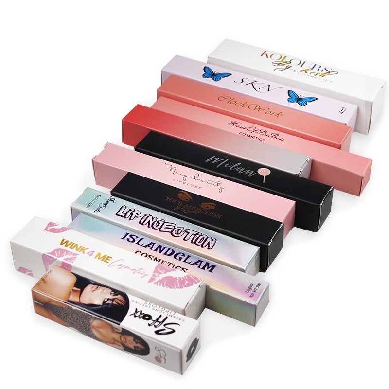 Best Sale Custom Design Biodegradable Cosmetics Lipstick Lipgloss Packaging Tubes Paper Board Paper Box Emballage Cosmetic Xinde